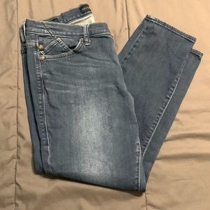 Blue denim skinny capris